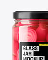 Glass Jar with Red Pickled Onions Mockup