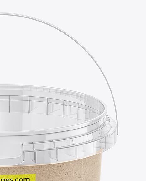 Clear Plastic Bucket with Handle Mockup