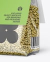 Transparent Package with Green Buckwheat Mockup