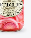 Clear Glass Jar with Red Pickled Onions Mockup