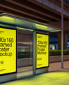 Bus Stop with Posters Mockup