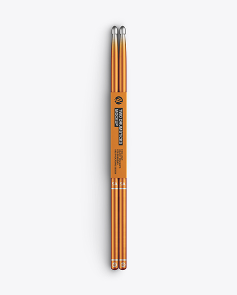 Metallic Drumsticks Mockup