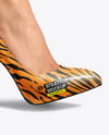 Pair of Stilettos on Woman's Legs Mockup
