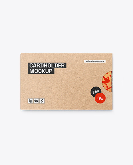 Credit Card w Kraft Cardholder Mockup - Stationery mockups