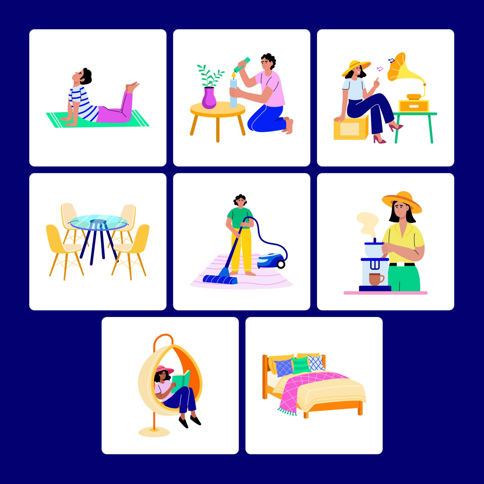 Home Illustration Art Set