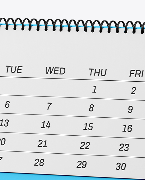 12 Months Desk Tent Calendar Mockup – Half Side View