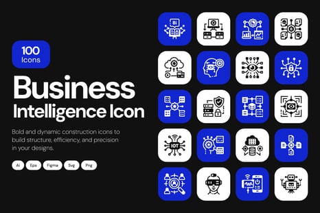 Business Intelligence Icon Set - Graphics