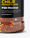 Glass Jar with Chili Pepper Flakes Mockup