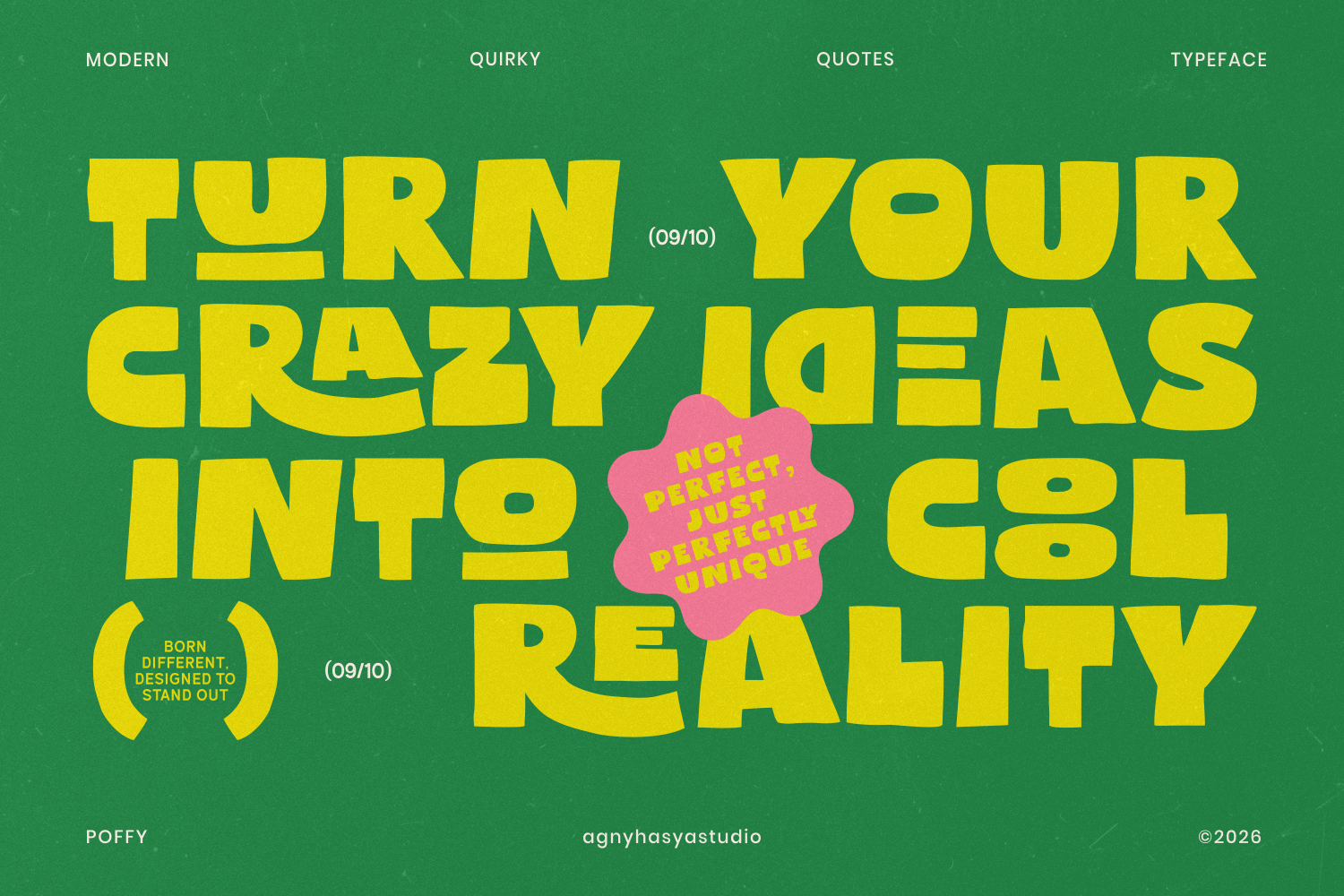 Poffy - Quirky Bold Display Sans Font