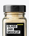 Square Glass Jar with Garlic Powder Mockup