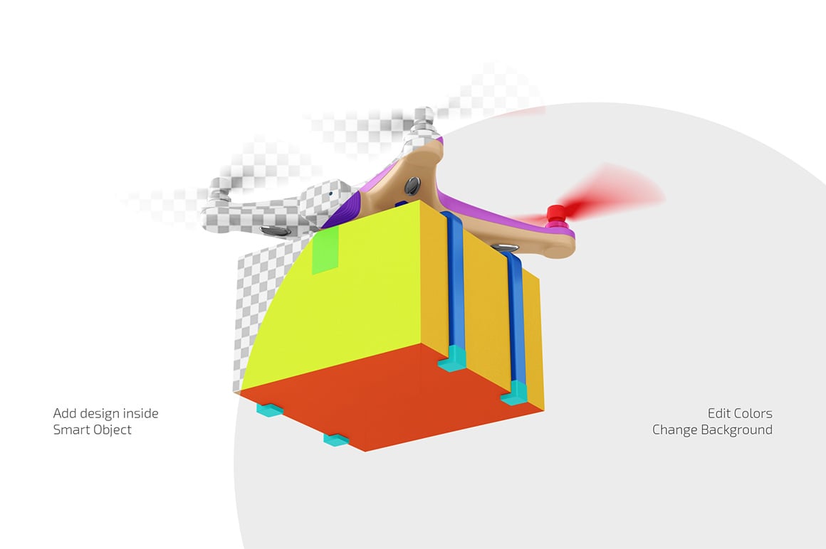 Delivery Drone Mockup Set