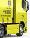 Semi Trailer Truck Mockup - Back Half Side View