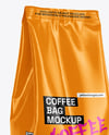 Glossy Coffee Bag Mockup - Half Side view