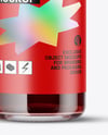 Clear Glass Bottle with Red Juice Mockup