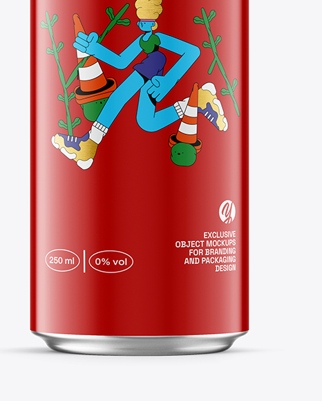 Slim Aluminium Drink Can with Glossy Finish Mockup