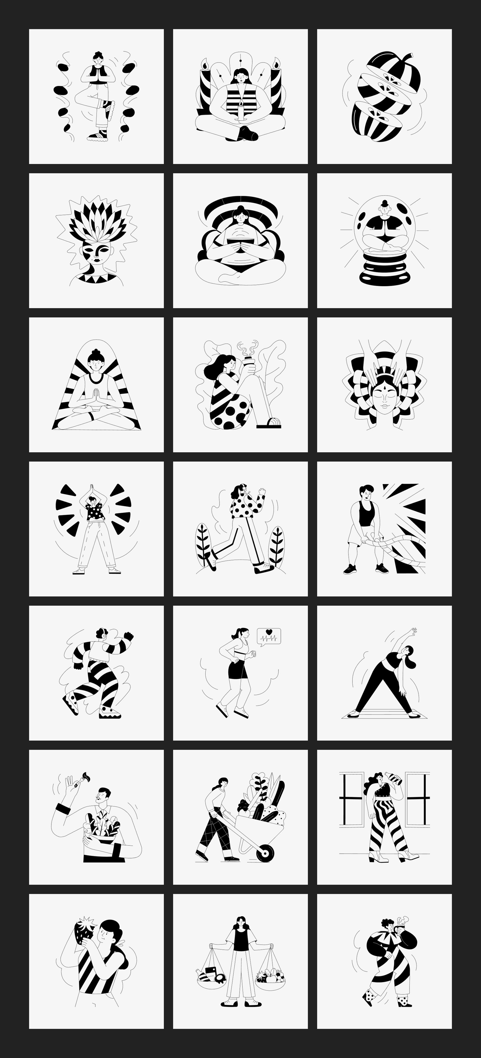 Monochrome Illustration Set