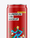 Slim Aluminium Drink Can with Glossy Finish Mockup