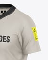 Kids V-Neck Sports Kit Mockup - Half Side View