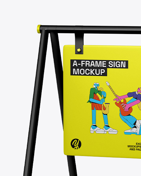 A-Frame Sign Mockup - Side view