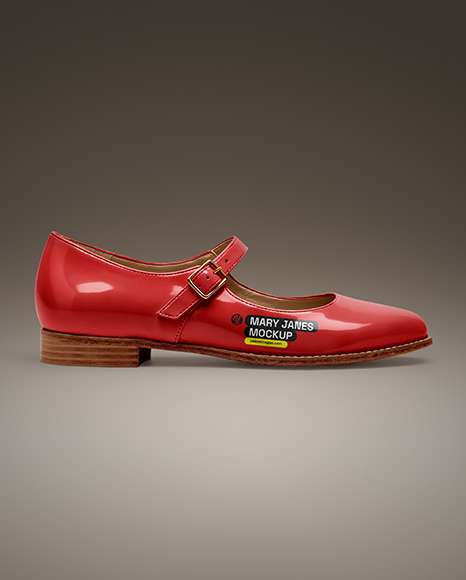 Single Mary Janes Shoe Mockup