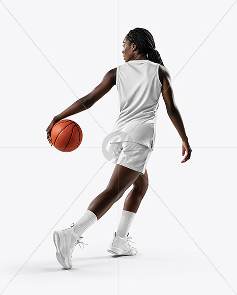 Black Woman Wearing Full Basketball Kit Mockup