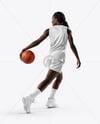Black Woman Wearing Full Basketball Kit Mockup
