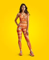 Woman Wearing a Crop Top and Leggings Mockup