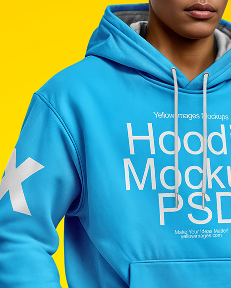 Black Man Wearing a Hoodie and Sunglasses Mockup