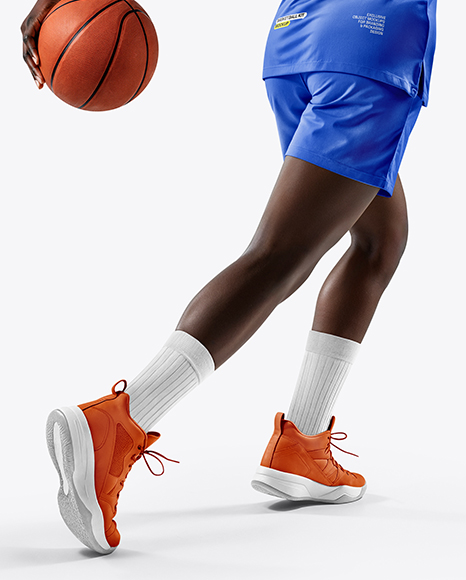 Black Woman Wearing Full Basketball Kit Mockup