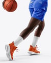 Black Woman Wearing Full Basketball Kit Mockup