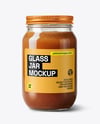 Glass Jar with Beef Bone Broth Mockup