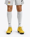 Soccer Player Wearing Jersey and Shorts Mockup