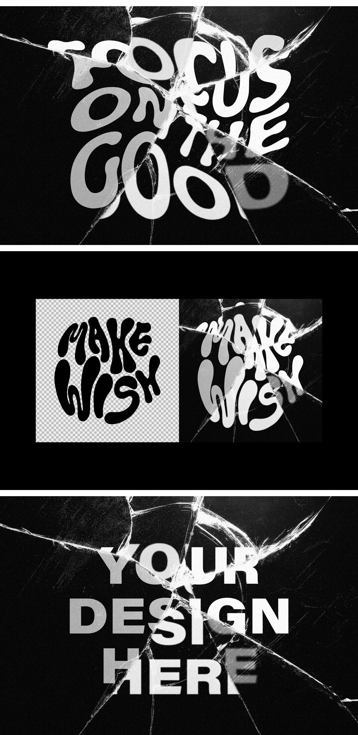 Cracked Glass Text &amp; Logo Effect