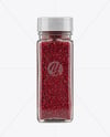 Square Glass Jar with Sumac Spice Mockup