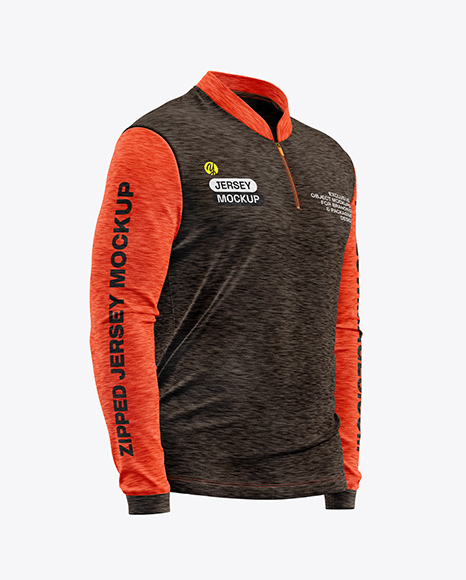 Melange Jersey Mockup - Half Side View