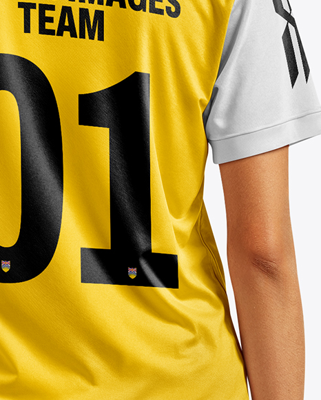 Female Soccer Player Wearing Jersey and Shorts Mockup