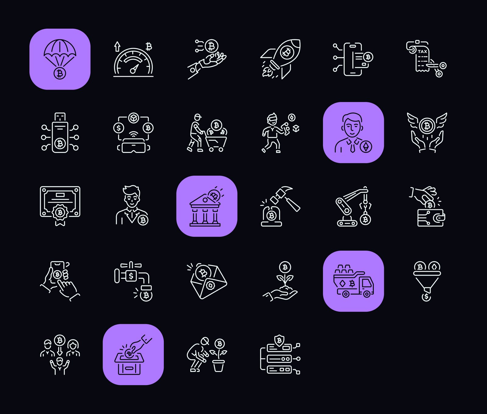Crypto Icon Art Set