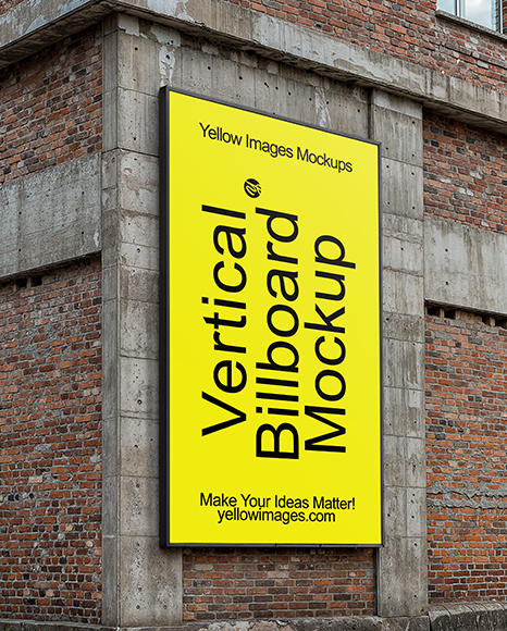 Outdoor Vertical Billboard on a Building Mockup - Billboard mockup