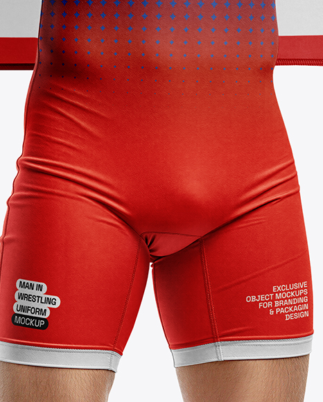 Man Wearing Wrestling Uniform with Flag Mockup