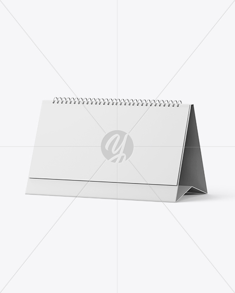 12 Months Desk Tent Calendar Mockup – Half Side View