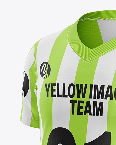 Kids V-Neck Sports Kit Mockup - Half Side View