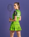 Woman Wearing Badminton Uniform Mockup