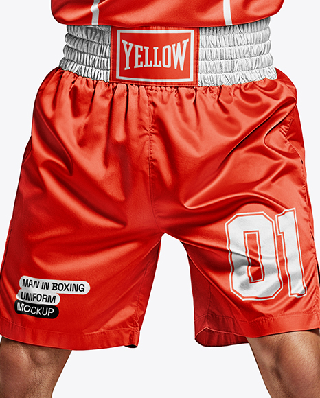 Man Wearing Full Boxing Kit Mockup