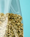 Transparent Package with Green Buckwheat Mockup