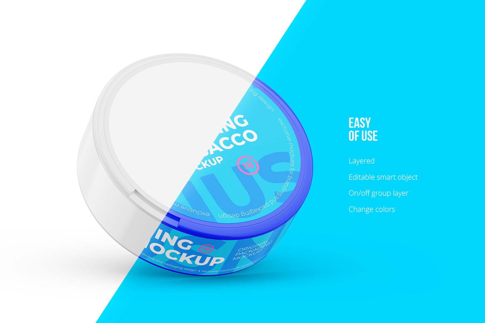 Snus Chewing Tobacco Can Mockup. With One Lock