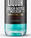 Clear Glass Liquor Bottle with Cork Mockup