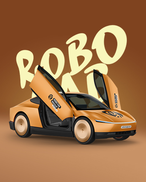 Electric RoboCab W/The Doors Open Mockup - Half Side View
