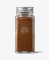 Square Glass Jar with Ground Allspice Mockup