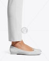 Suede Ballet Flats on Woman's Legs Mockup