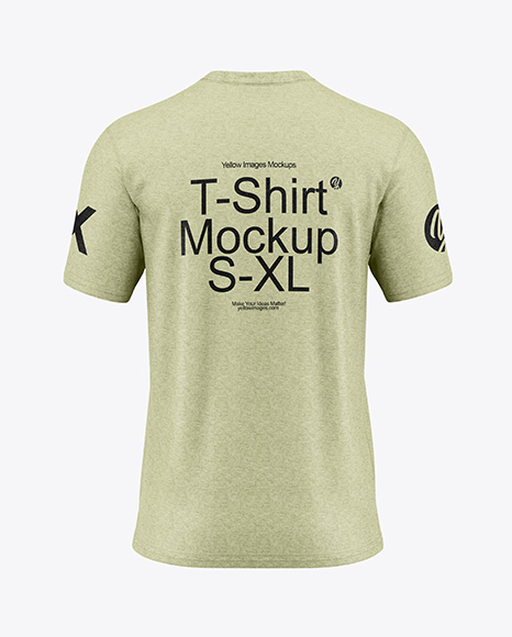 Heather T-Shirt Mockup - Back View - Apparel mockups